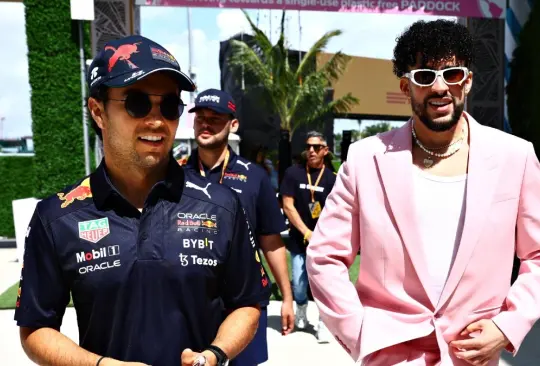 Bad Bunny acompañó a Checo Pérez en el GP de Miami