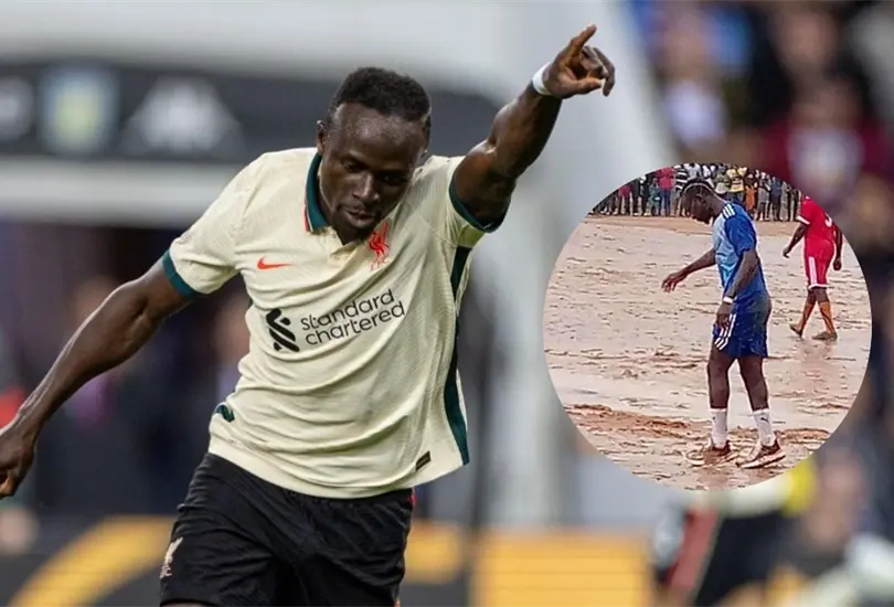 Sadio Man&eacute; ech&oacute; reta en su pueblo natal.