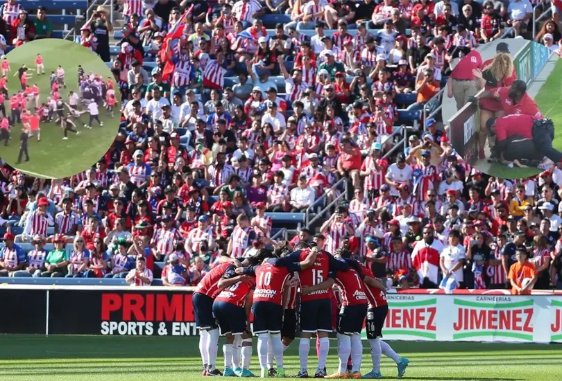 El partido amistoso entre Chivas y Atlas fue opacado por una bronca entre aficionados