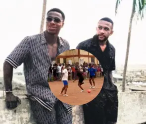 Depay y Promes son captados echando reta en las canchas de arcilla en Ghana | VIDEO