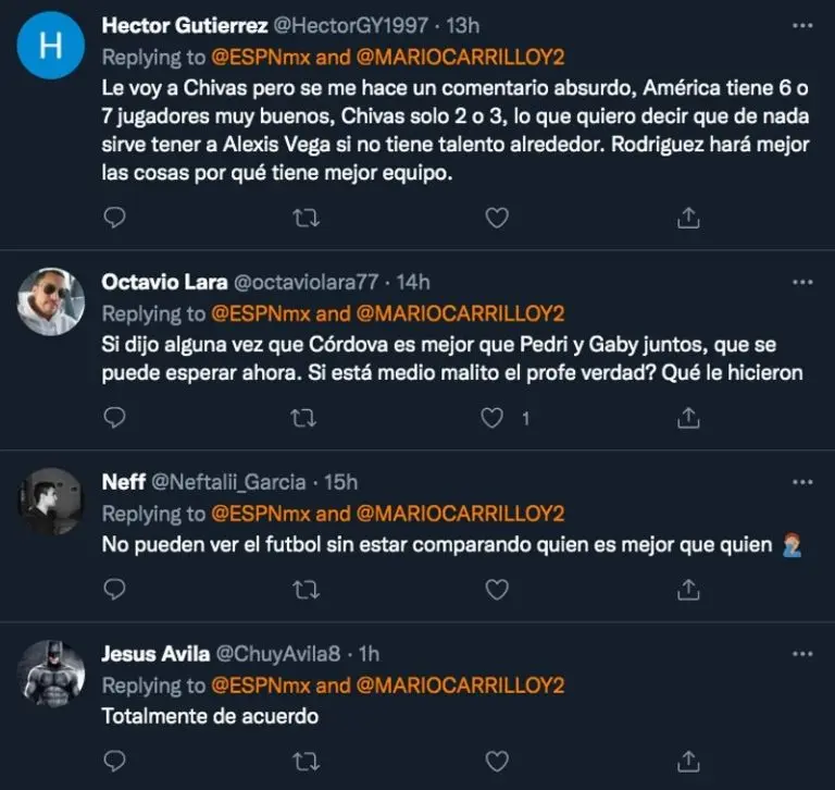 Mario Carrillo fue criticado en redes sociales por su comentario sobre 'Cabecita' Rodríguez - Captura de pantalla