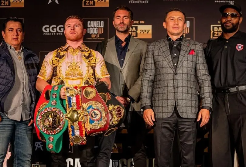 Saúl Canelo Álvarez y Gennady Golovkin siguen de gira previo a la pelea. Saúl Canelo Álvarez y Gennady Golovkin siguen de gira previo a la pelea.