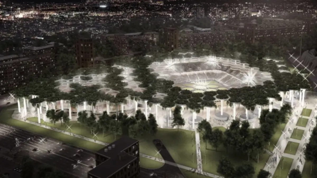 Entre las propuestas para el nuevo estadio nacional de Bielorrusia se encontraba un diseño inspirado en los 'tractores' debido a que se ubicaría cerca de una fábrica de dichos vehículos. Incluiría centro comercial y se vería auxiliado por la luz natural.