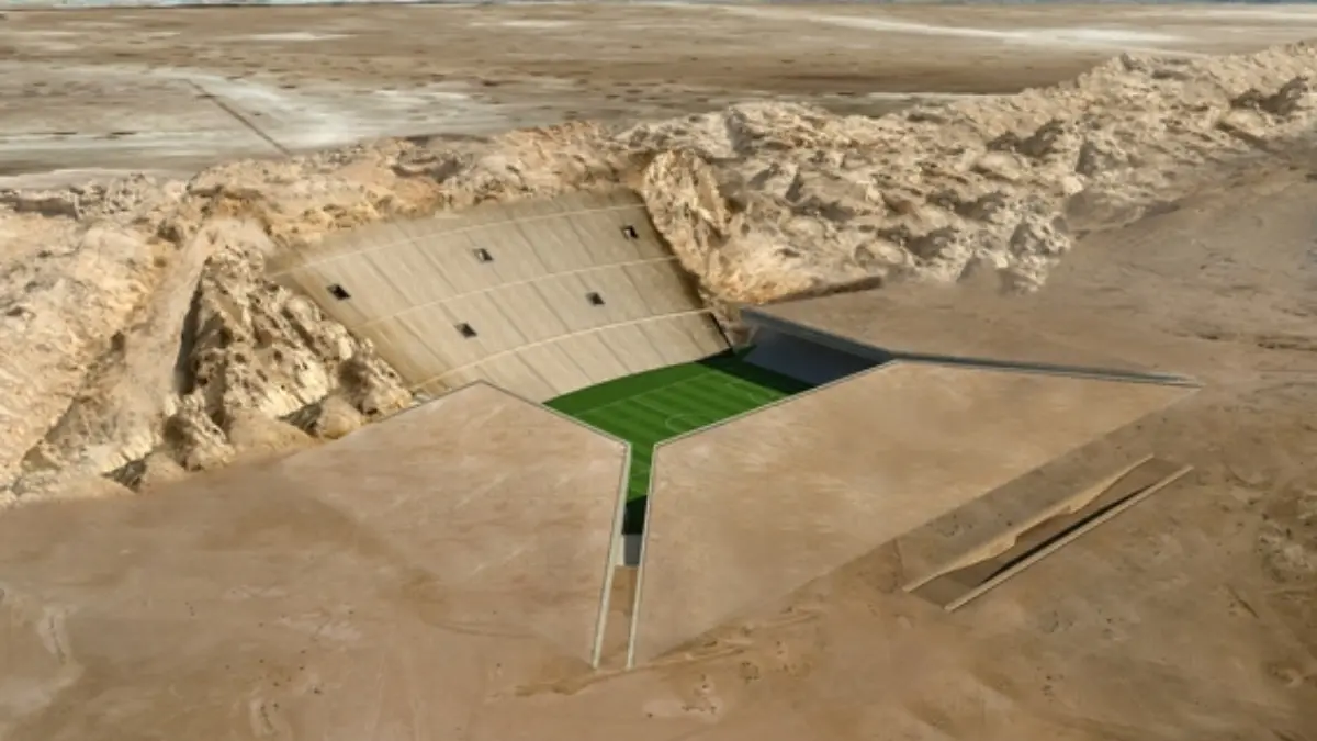 El Rock Stadium, que se ubicaría en Abu Dhabi, Emiratos Árabes Unidos, era un proyecto a desarrollarse bajo el desierto, en el cual se sacaría provecho de una zona montañosa para implementar la grada. Aunque se catalogó como un estadio futurista, fue desechado por estar en medio de la nada.