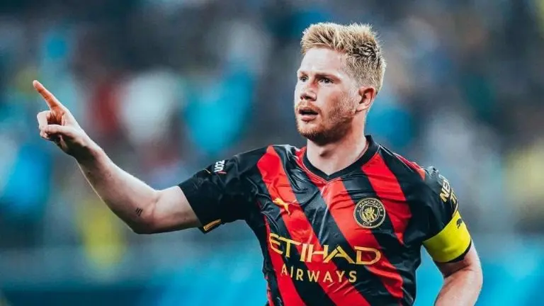 De Bruyne celebra uno de sus golazos ante América. @mancity