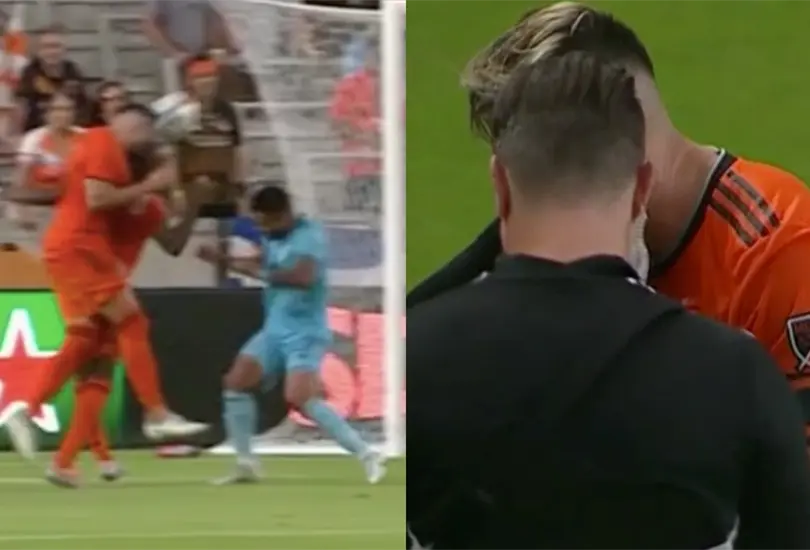 H&eacute;ctor Herrera protagoniz&oacute; un aparatoso golpe de cabezas en el Houston Dynamo vs Minnesota United