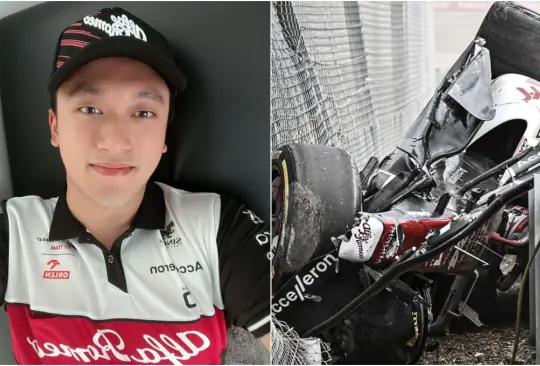 El halo de seguridad le salvó la vida a Guanyu Shou después de un accidente aparatoso en Silverstone 