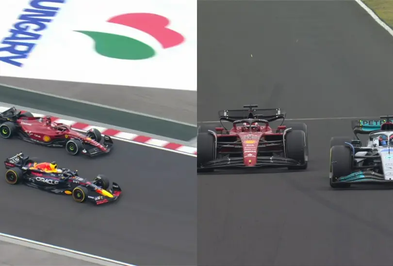 Max Verstappen, Charles Leclerc y George Russell pelearon por la victoria en GP de Hungría Max Verstappen, Charles Leclerc y George Russell pelearon por la victoria en GP de Hungría
