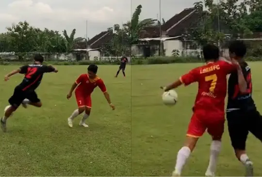 Este futbolista intentó un lujito y terminó con tremendo golpe en la cara.