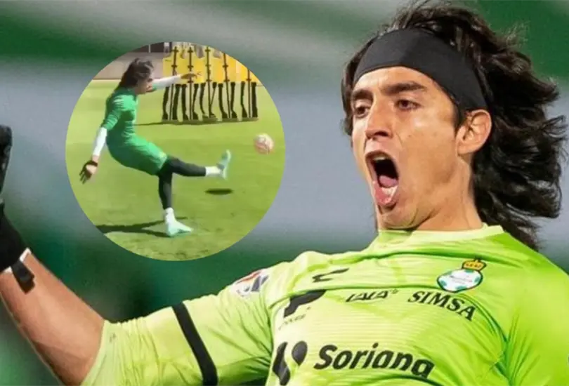 Carlos Acevedo sorprendi&oacute; por marcar un golazo en pr&aacute;ctica con Santos Laguna.
