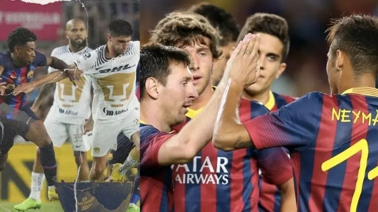 Pumas protagonizó una de las goleadas más abultadas en el Trofeo Joan Gamper ante Barcelona. Fotos: @PumasMX / fcbarcelona.com
