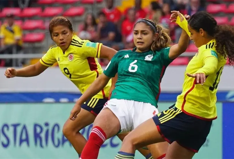 Jana Guti&eacute;rrez durante el empate de M&eacute;xico Femenil Sub-20 ante Colombia.