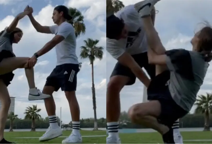 Ram&oacute;n Ju&aacute;rez termin&oacute; por lesionar a su novia al intentar grabar para TikTok.