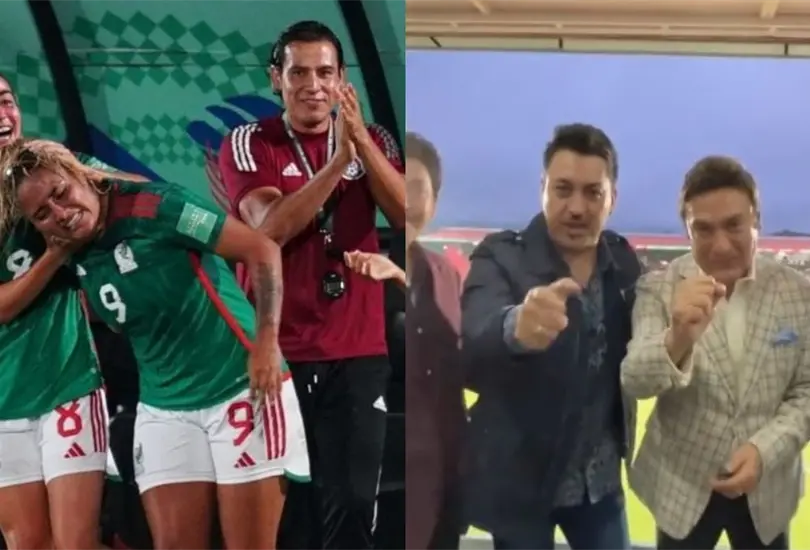 Los Tigres del Norte celebraron el triunfo del cuadro mexicano desde las tribunas del Estadio Alejandro Morera Soto.