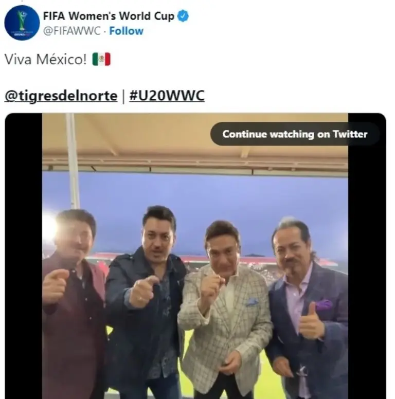 La FIFA destacó la presencia de los Tigres del Norte en sus redes sociales. Foto: Captura de pantalla.