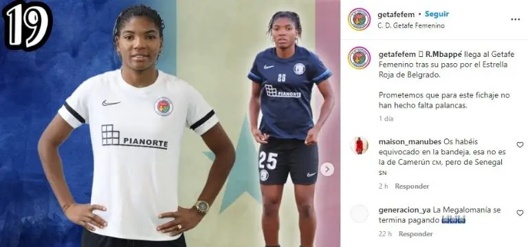 La llegada de Raissa Mbappé causó alegría en las redes del Getafe. Foto: Instagram Getafe Femenino.