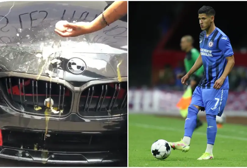 Arojaron huevo a auto de Uriel Antuna durante la manifestación de aficionados de Cruz Azul. Arojaron huevo a auto de Uriel Antuna durante la manifestación de aficionados de Cruz Azul.