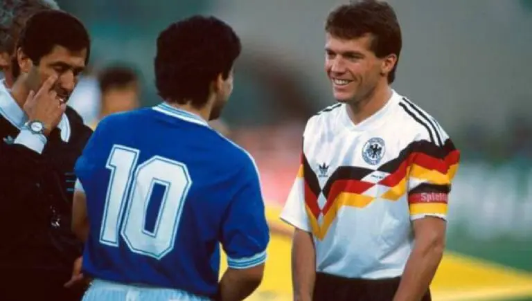Maradona y Matthaus en la final de Italia 90. @FIFAcom