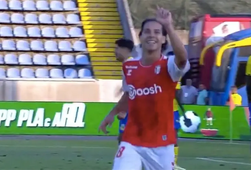 Diego Lainez anot&oacute; su primer gol con el SC Braga, de la Liga de Portugal