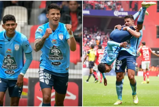 Illian Hernández fue la figura de la victoria de Pachuca ante Toluca por su celebración de luchador. 