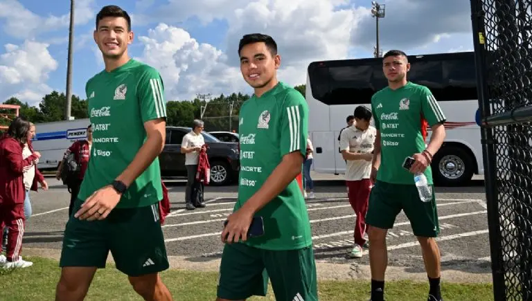Jugadores de México en los entrenamientos. @MiSeleccionMX