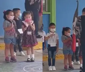 VIDEO: Les piden a niños saludar a la bandera, pero su reacción se vuelve viral
