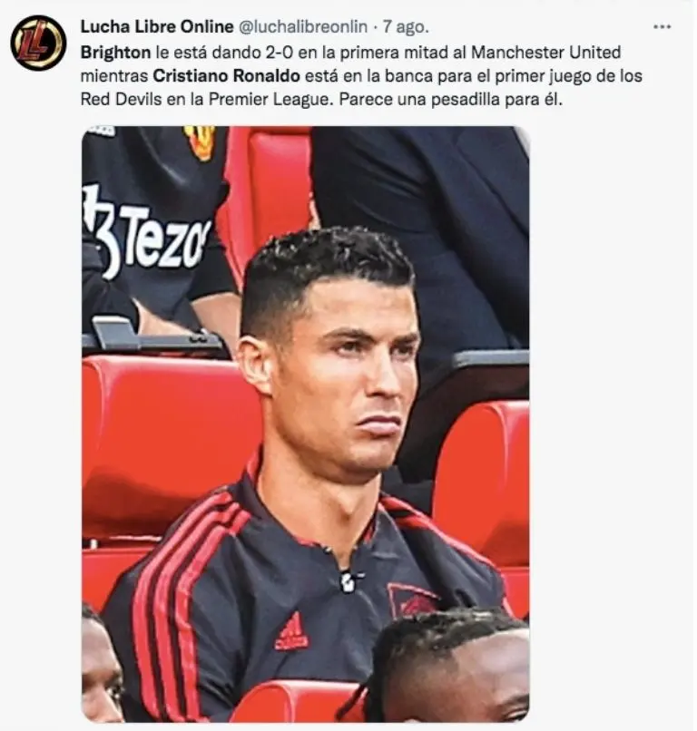 En redes no pudieron pasar inadvertida la cara de Cristiano Ronaldo.