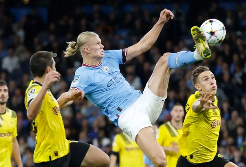 Erling Haaland se luci&oacute; con una incre&iacute;ble definici&oacute;n ante su exequipo en Champions League.