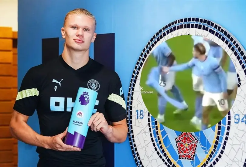 Erling Haaland puso el ejemplo antes sus compa&ntilde;eros del Manchester City.