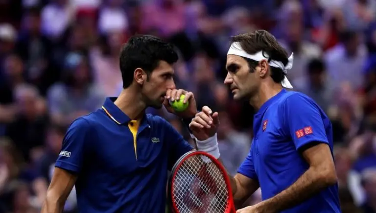 Djokovic y Federer en un partido. Insta: djokernole