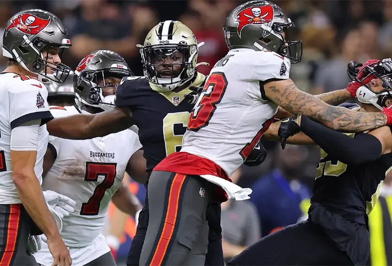 Tom Brady protagoniz&oacute; una bronca en el partido entre Buccaneers y Saints