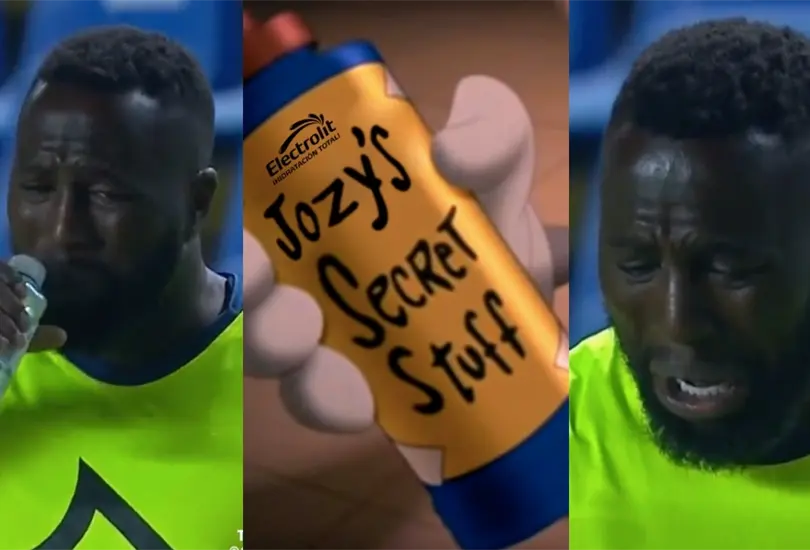 Jozy Altidore pas&oacute; un mal rato luego de probar un suero sabor coco en el partido entre Puebla y Quer&eacute;taro.