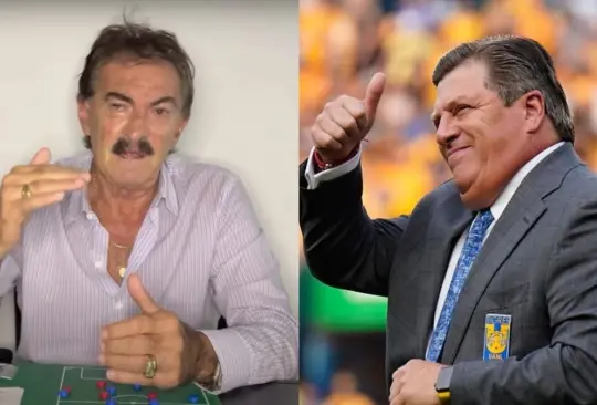 Ricardo La Volpe se tomó unos minutos para aconsejar a Miguel Herrera, actual entrenador de Tigres.