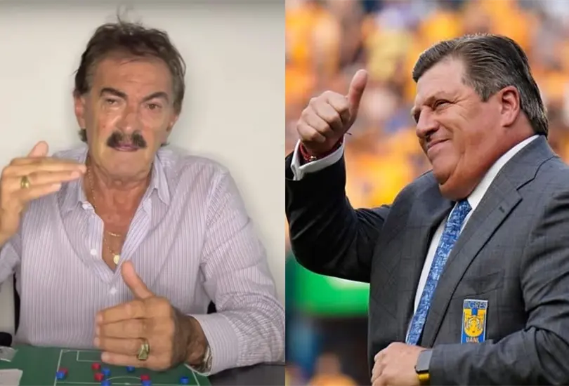 Ricardo La Volpe se tom&oacute; unos minutos para aconsejar a Miguel Herrera, actual entrenador de Tigres.