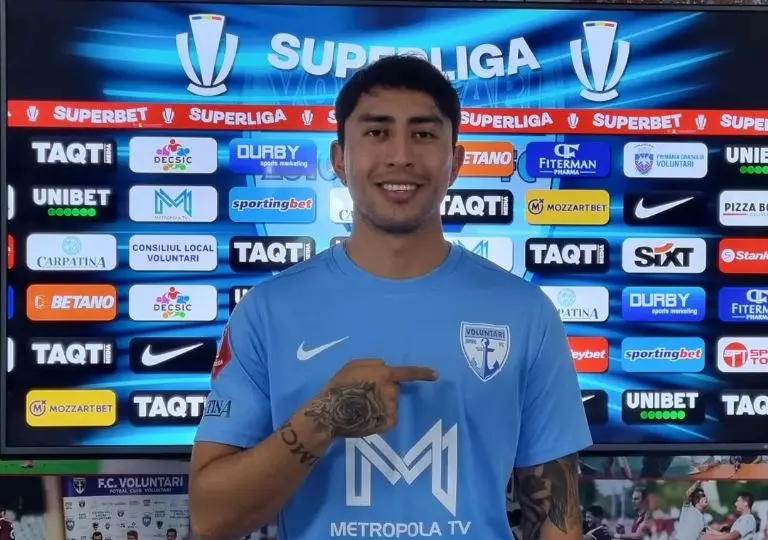 Omar Govea en su presentación con el FC Voluntari - @officialfcvoluntari