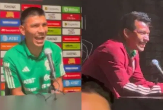 Jesús Gallardo e Hirving Lozano protagonizaron un momento gracioso en una conferencia de prensa.