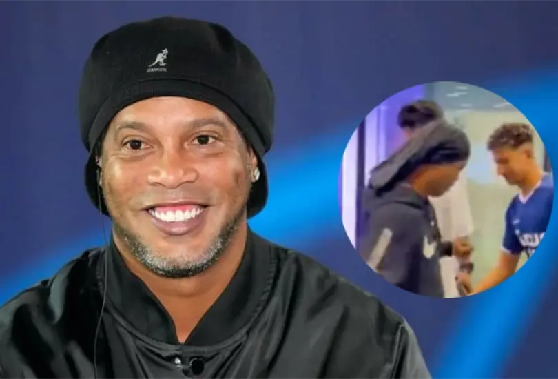Ronaldinho no toler&oacute; que le hicieran un t&uacute;nel.
