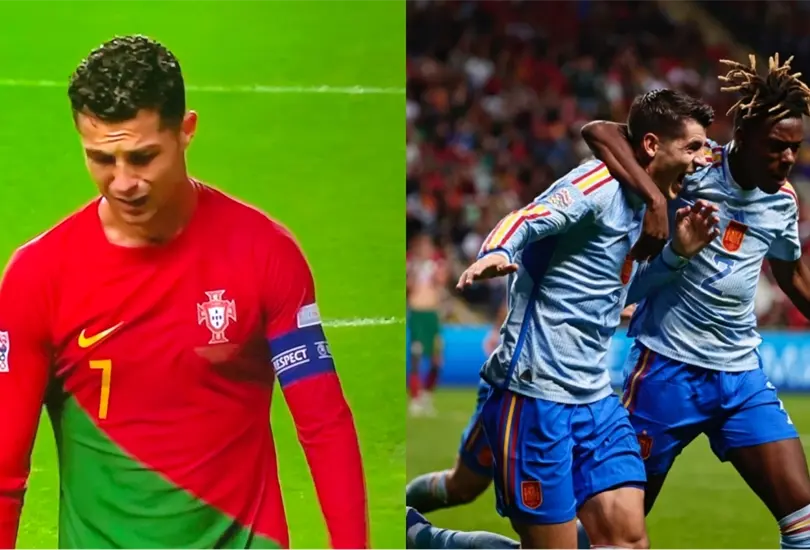 Cristiano Ronaldo y Portugal perdieron de &uacute;ltimo minuto ante Espa&ntilde;a y fueron eliminados.
