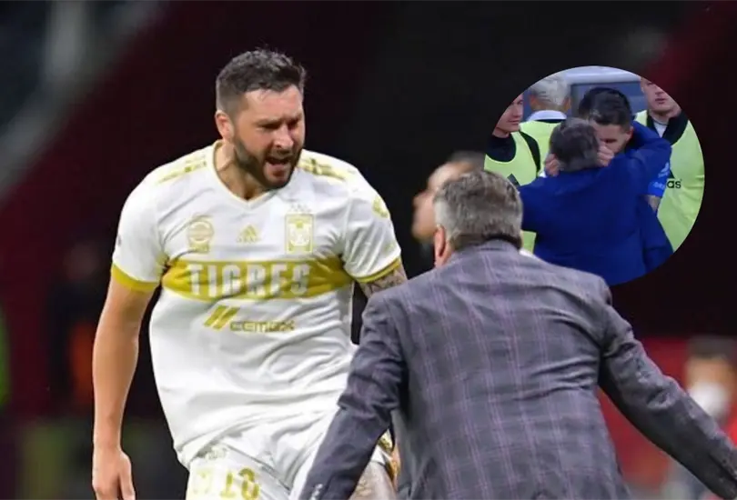 Andr&eacute;-Pierre Gignac celebr&oacute; a lo grande, con un beso a Miguel Herrera, su gol ante Am&eacute;rica.