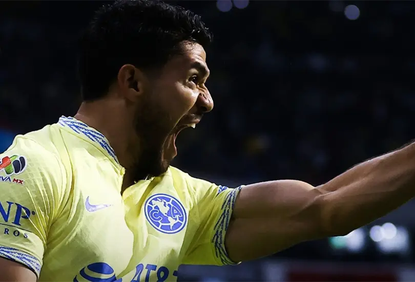 Henry Martín celebra su gol con América, el octavo del torneo para su cuenta personal. Henry Martín celebra su gol con América, el octavo del torneo para su cuenta personal.