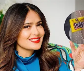 FOTO: Salma Hayek llega con un pulparindo a los Golden Globes y se hace viral