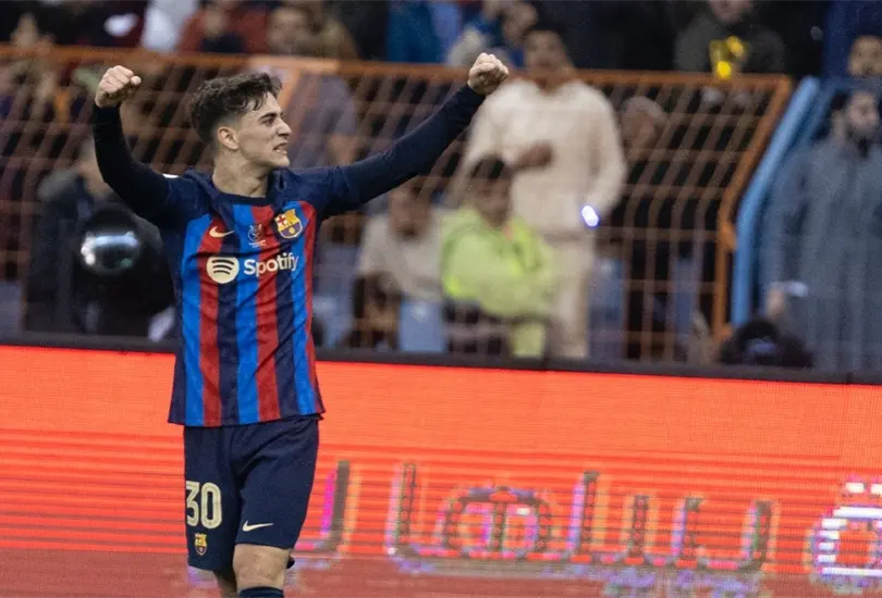 Gavi dio una actuaci&oacute;n para el recuerdo en el triunfo del Barcelona sobre el Real Madrid en la final de la Supercopa de Espa&ntilde;a