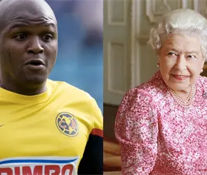 Aquivaldo Mosquera presume cuadro de la reina Isabel II con la playera del Am&eacute;rica