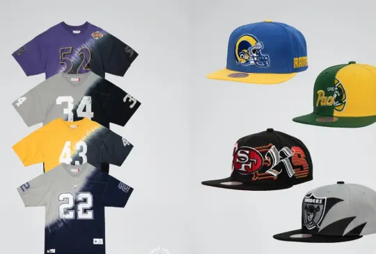 La colección de Mitchell and Ness de la NFL está imperdible. 