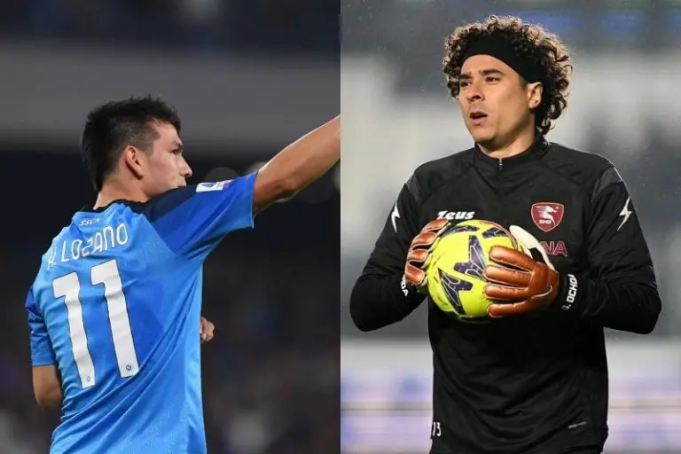 Guillermo Ochoa e Hirving ´Chucky´ Lozano se enfrentarán en la Serie A - Twitter @OfficialUSS1919/Twitter @sscnapoliES