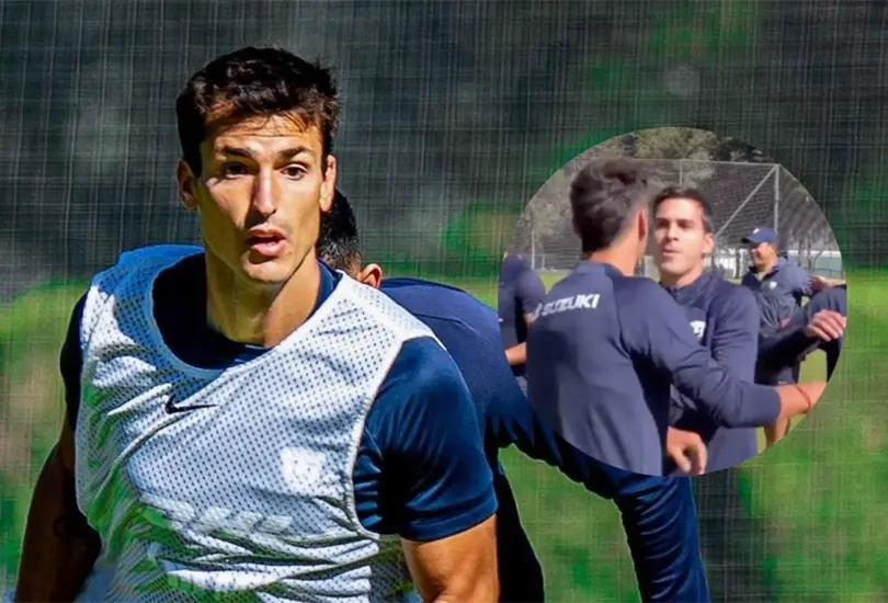 Dinneno calentó sus ánimos durante el entrenamiento de Pumas. Dinneno calentó sus ánimos durante el entrenamiento de Pumas.