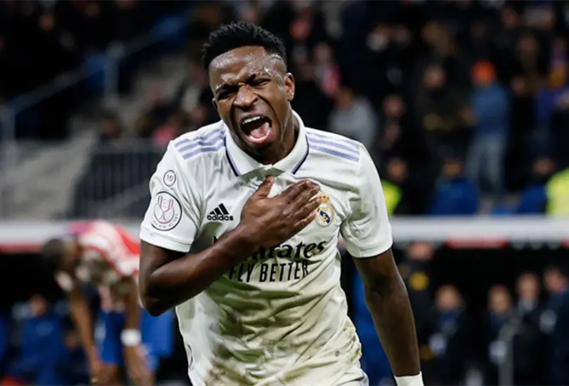 Vinicius Jr. respondió de manera provocativa a la afición del Atlético de Madrid. Vinicius Jr. respondió de manera provocativa a la afición del Atlético de Madrid.