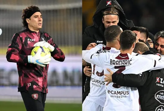 Guillermo Ochoa consiguió su primera victoria como jugador del Salernitana de la Serie A.