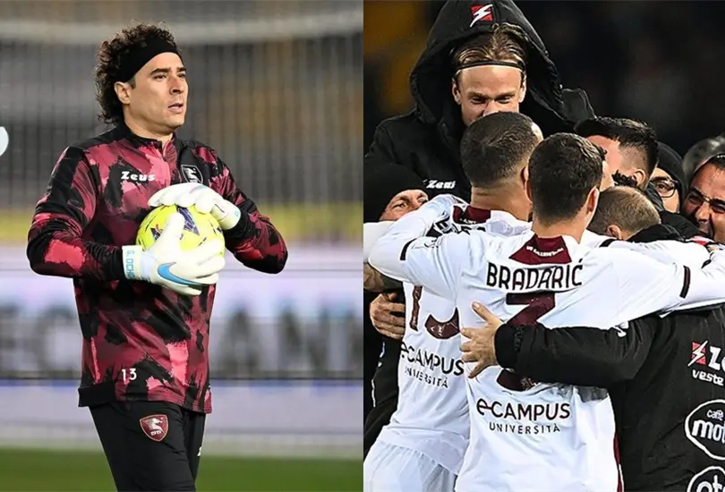 Guillermo Ochoa consigui&oacute; su primera victoria como jugador del Salernitana de la Serie A.