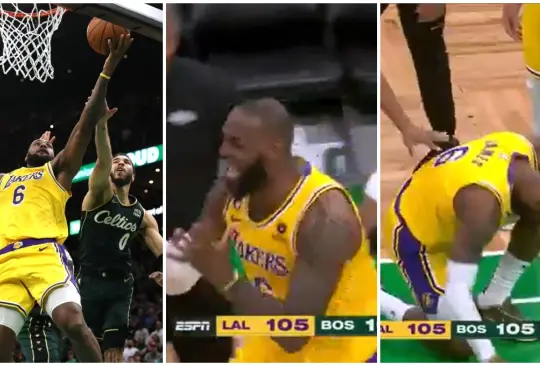 LeBron James protagonizó un tremendo berrinche después de que los réferis no marcaran una falta clara en el encuentro de los Lakers vs Celtics.